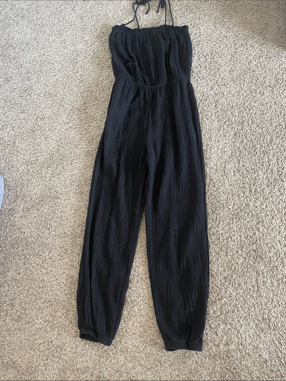 Z Supply Black Strapless Halter Romper Jumpsuit